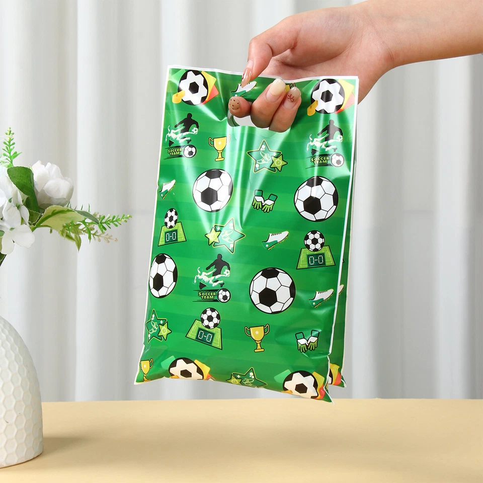 Bolsas de caramelos con tema de fútbol Bolsa de embalaje de regalo de fútbol Bolso de mano Fútbol Parte de cumpleaños Foto 4 de 4