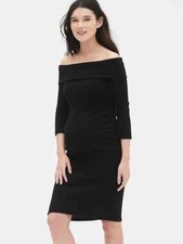 Gap Maternity True Black Over The Shoulder Knit Dress #369196 NWT! S Small