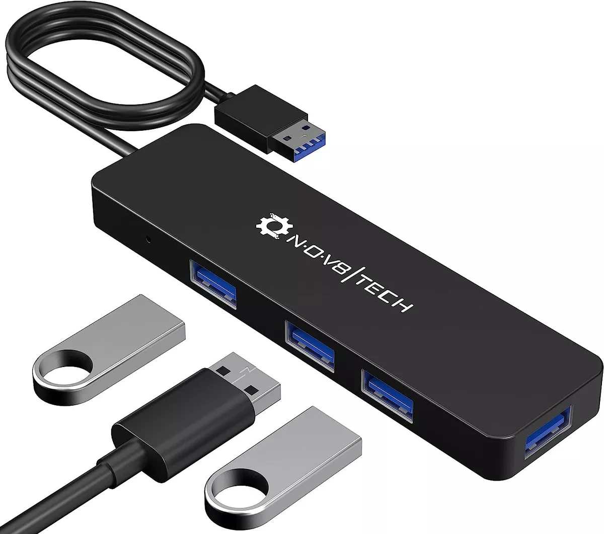 Fast 4-Port USB 3.0 Hub Splitter - USB Extender 4 Port USB Ultra Slim Data  Hub