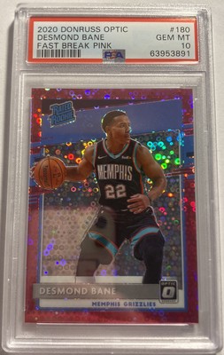 PSA 10 DESMOND BANE 2020 21 DONRUSS OPTIC FAST BREAK RATED RC PINK 
