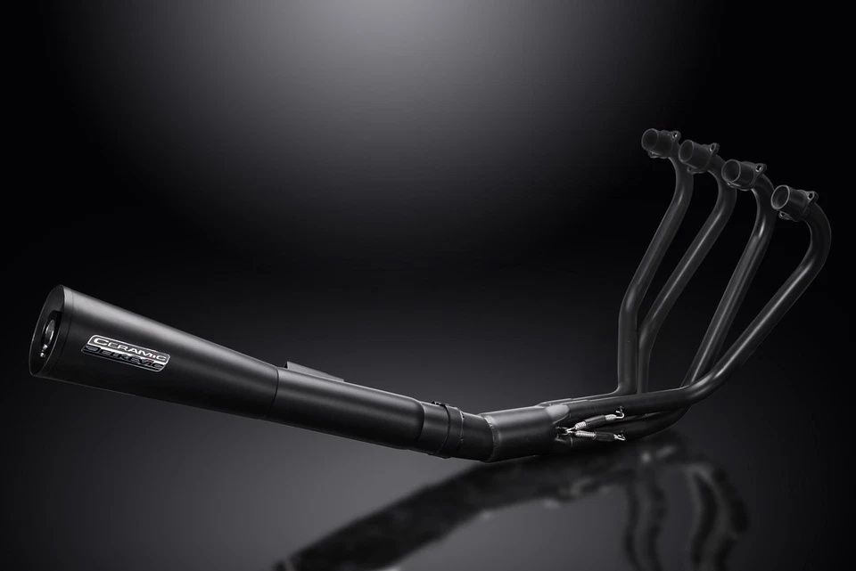 Silenciador megáfono negro cerámica escape completo Honda CB550F Supersport 1977-78 Foto 3 de 4