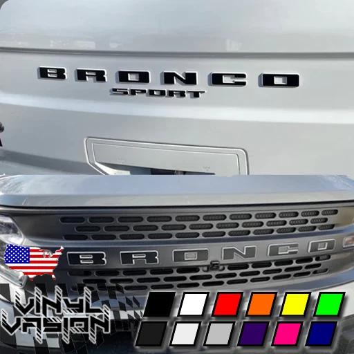 Letter Overlay Grille Tailgate Decal Sticker For Ford Bronco Sport 2021+ Foto 3 de 4