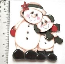 3D Happy Snowman Couple Winter Love Boy Girl Card Scrapbook Embellishment 3667