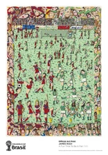 World Cup Brazil Art soccer 2014 Poster Print James Rizzi A Fun Time To Be A Fan