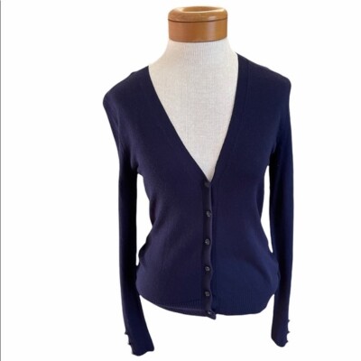 NWT NY&C Navy Blue Button Down Cardigan Sweater, Size XS | eBay