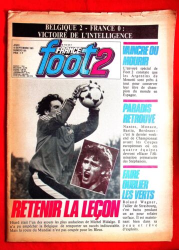France foot 2 N° 181 - 10/09/ 1981 : Belgique 2 - France 0 - Coupe du Monde - Bild 1 von 2