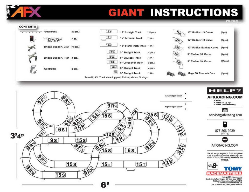 Afx Racing Giant Track AFX Giant Raceway HO Slot Car Set