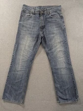 Flypaper Jeans Mens Size 32x32 Blue Classic Boot Embroidered Faded Whiskers Y2K