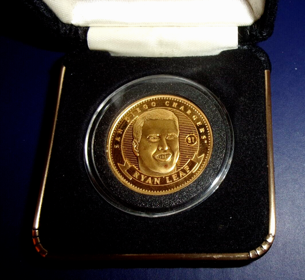 💎 Ryan Leaf 1998 Pinnacle Mint Solid Pure .999 24K Gold Coin 1/1