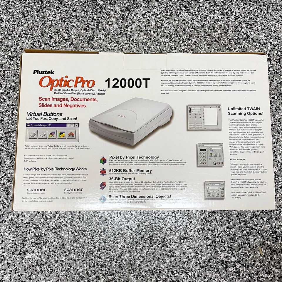 Plustek Opticpro 12000T Flatbed Scanner 36 Bit Open Box - Image 4 of 4