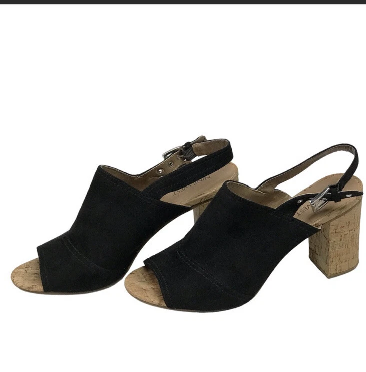 Women's Nine West Booties Black Open Toe Chic Sandals Size 8.5 - Image 4 of 4