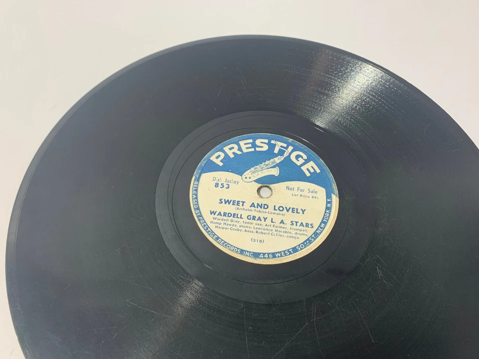 Sweet and Lovely/Jackie WARDELL GRAY L. A. STARS JAZZ 1952 78 RPM Record PROMO - Image 3 of 4