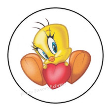 HAPPY VALENTINES DAY YELLOW BIRD ENVELOPE SEALS LABELS STICKERS PARTY FAVORS