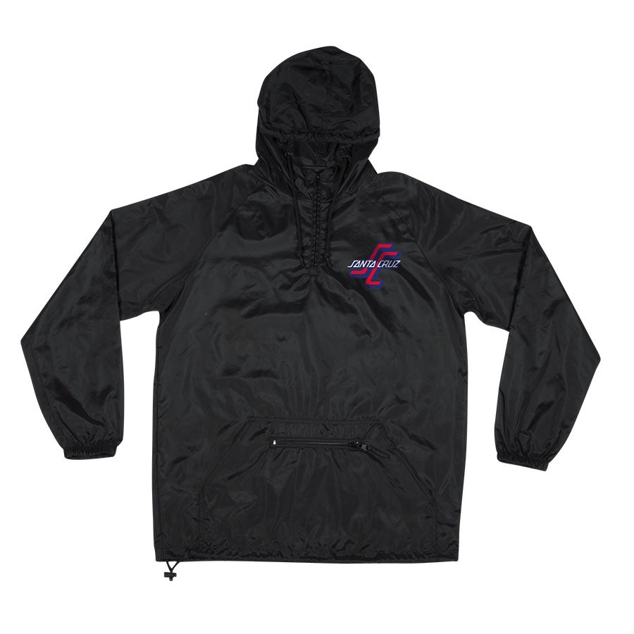 Santa Cruz OGSC Logo ANORAK PULLOVER Skateboard Jacket BLACK LARGE