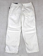 Polo Ralph Lauren Pants White Poplin Combat Cargo 38/30 38/32 NWT Vtg Rare 