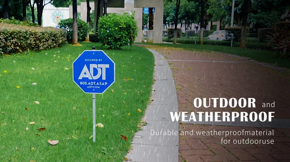 Yard Security Sign Heavy Duty Weather Proof Aluminum Stake 10"x28" - Image 3 of 4