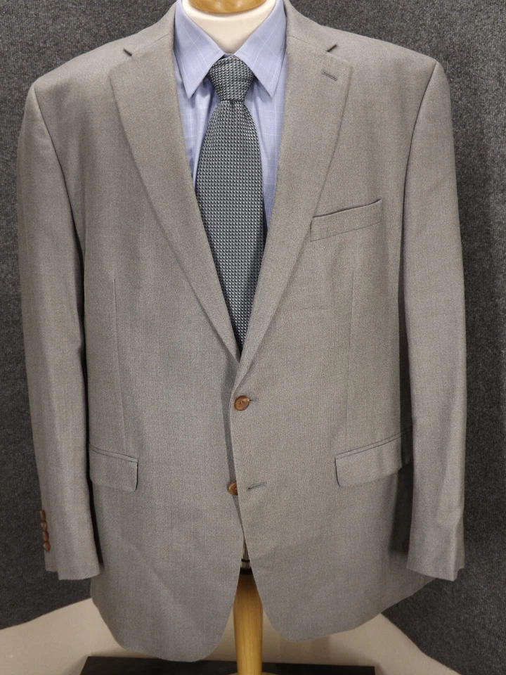 Blazer masculino LAUREN Ralph Lauren 48L cinza 52% seda 48% lã 2 botões jaqueta esportiva - Imagem 2 de 4