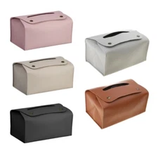 Tissue Dispenser Box Fashionable PU Leather Napkin Holder Rectangular Tissue Box