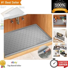 Waterproof Under Sink Mat - 31” x 22” Silicone Cabinet Liner for Kitchen & Bath