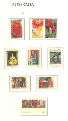 Australia C23 MNH 1994 Set of 9v Art Painting Flowers Below face