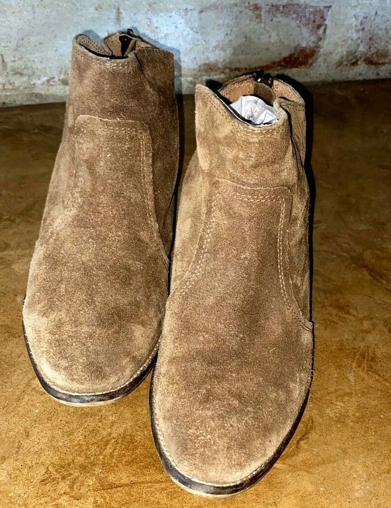 Seychelles Brown Suede Back Zip Ankle Boots Booties Shoes Women Size 6.5 M