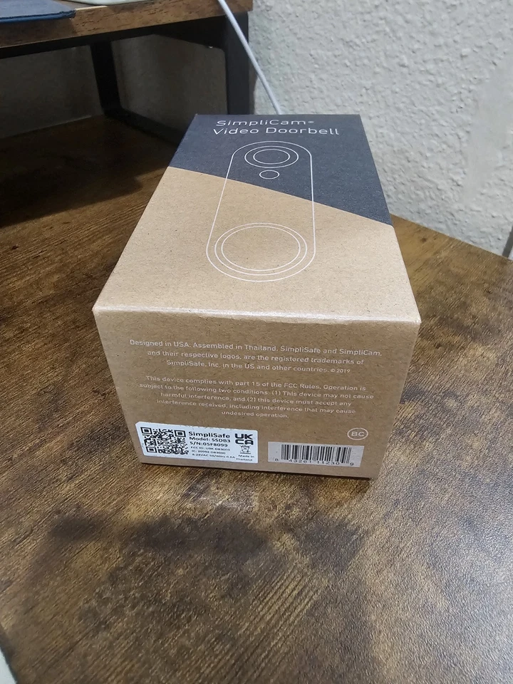 Timbre Video Seguridad SimpliCam SIMPLISAFE - Modelo SSDB3, Blanco, Nuevo en Caja Foto 2 de 4