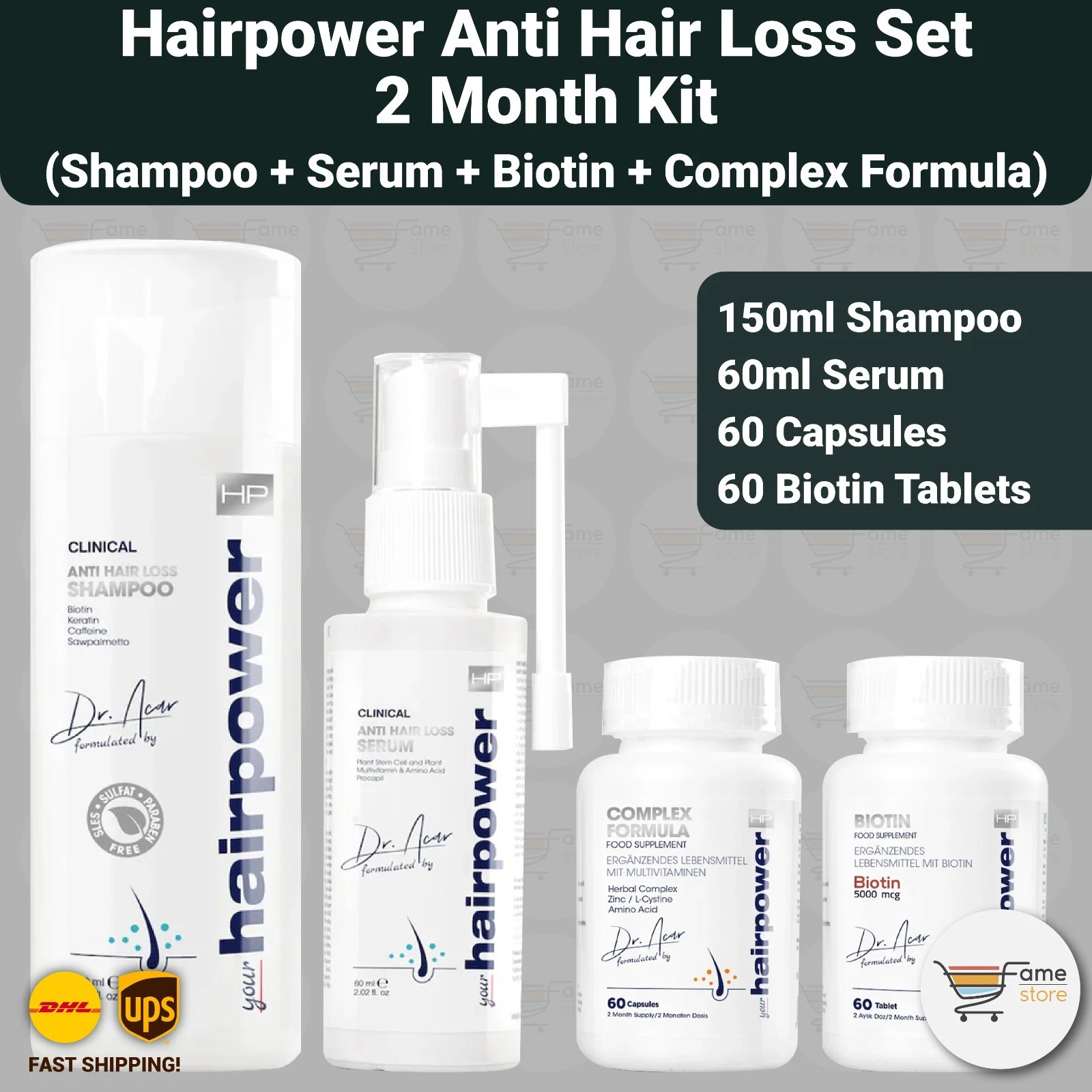 Hairpower Anti Hair Loss Set Shampoo Serum Biotin Complex 2 Month Kit
