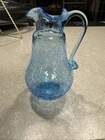 Vintage Small Blenko Crackle Glass Pitcher 4.5”. Mint Condition.