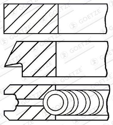 NEU - Goetze Engine 08-502900-00 Kolbenringsatz FüR Audi Seat Skoda VW-image