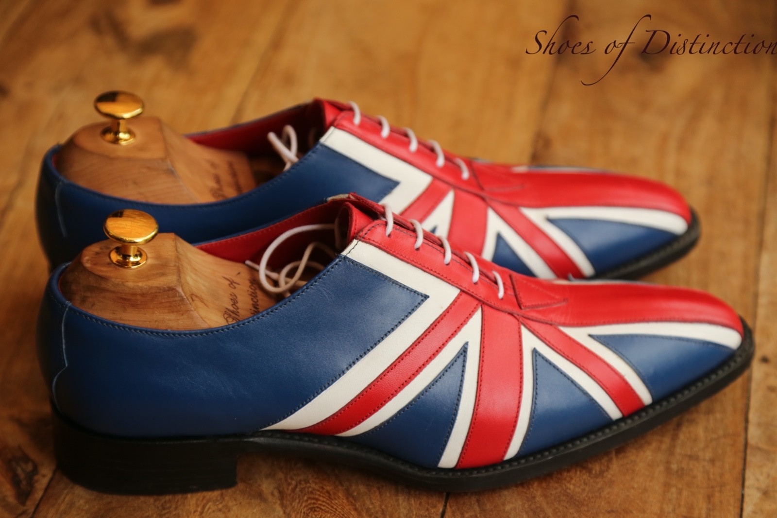 Jeffery West Union Jack Red White Blue Leather Oxford Lace Up Shoes UK 8 US 9 image 4