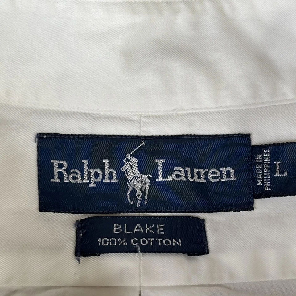 Ralph Lauren Shirt Mens Large White Blake Short Sleeve Button Down Pony Logo - Image 4 of 4