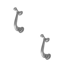 2 PACK Elegant 135mm Satin Chrome Scroll Door Knockers for Stylish Entrances -