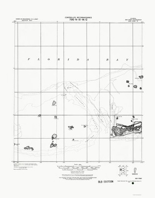 Topographical Map - Key West Florida Quad - USGS 1921 - Vintage Wall Art