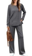 WIHOLL Women's 2 Piece Lounge Sets Sweatshirt Casual Travel Outfits Fashion W...
