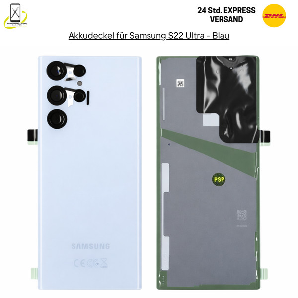 100% Original Samsung Galaxy S22 Ultra S908B Akkudeckel Backcover Deckel Blau-image