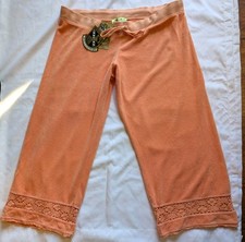 Vtg Juicy Couture GLOW Crochet Terry Capri Pants NWT L USA Archival Grail