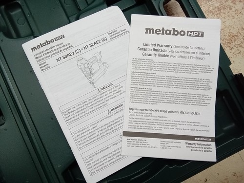 Metabo HPT Pneumatic Brad Nailer 2" 50mm NT50AE2 New/Open & Ships FREE - Picture 7 of 14