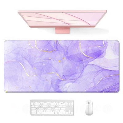 Auhoahsil XXL Gaming Mouse Pad Desk Mat - Thick Rubber, Purple Gold Marble