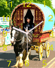 Gypsy Caravan Clock, Appleby Bow Top romany Caravan, traveller van,gypsy horse