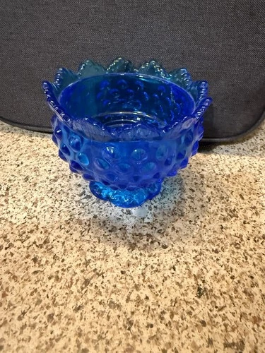 Fenton Hobnail Fairy Lamp Base Blue Fairly Lamp Fairy Light Candle Holder