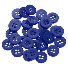 60pcs 18L Sewing Buttons 15/32" Resin Round Flat 4-Hole Craft Buttons, Blue