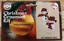 Walco JOLLY SNOWMAN Vintage Sequin Bead Christmas Ornament Kit Makes 2 Rare