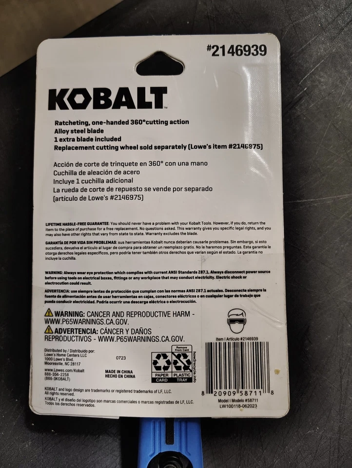 2 KOBALT ratcheting Pipe Cutter (Copper, Brass And Aluminum) New 2146939 - Image 2 of 4