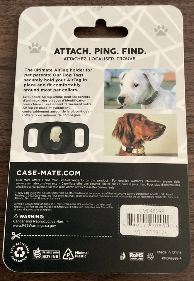 Soporte de collar Case-Mate para perro TAG para AirTag - Brilla en la oscuridad Foto 2 de 2