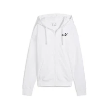 PUMA Essentials No. 1 Logo Comfort Full Zip Hoodie Womens White Casual Athletic
