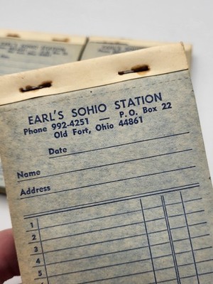 VINTAGE SOHIO SERVICE STATION RECEIPT BOOKS LOT OF 3 SENECA COUNTY OLD FORT OHIO