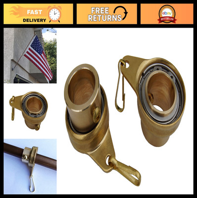 Non-Tangle Flagpole Swivel Ring - Brass Spinner with Stainless Steel Bearing, 2