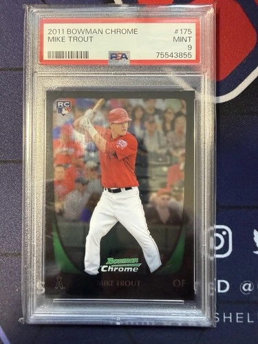MIKE TROUT - 2011 BOWMAN CHROME ROOKIE CARD (RC) #175 PSA 9