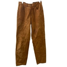 VTG Bushwhacker Brown Real Suede Pants Size 8 Women  s High Waist Western Style