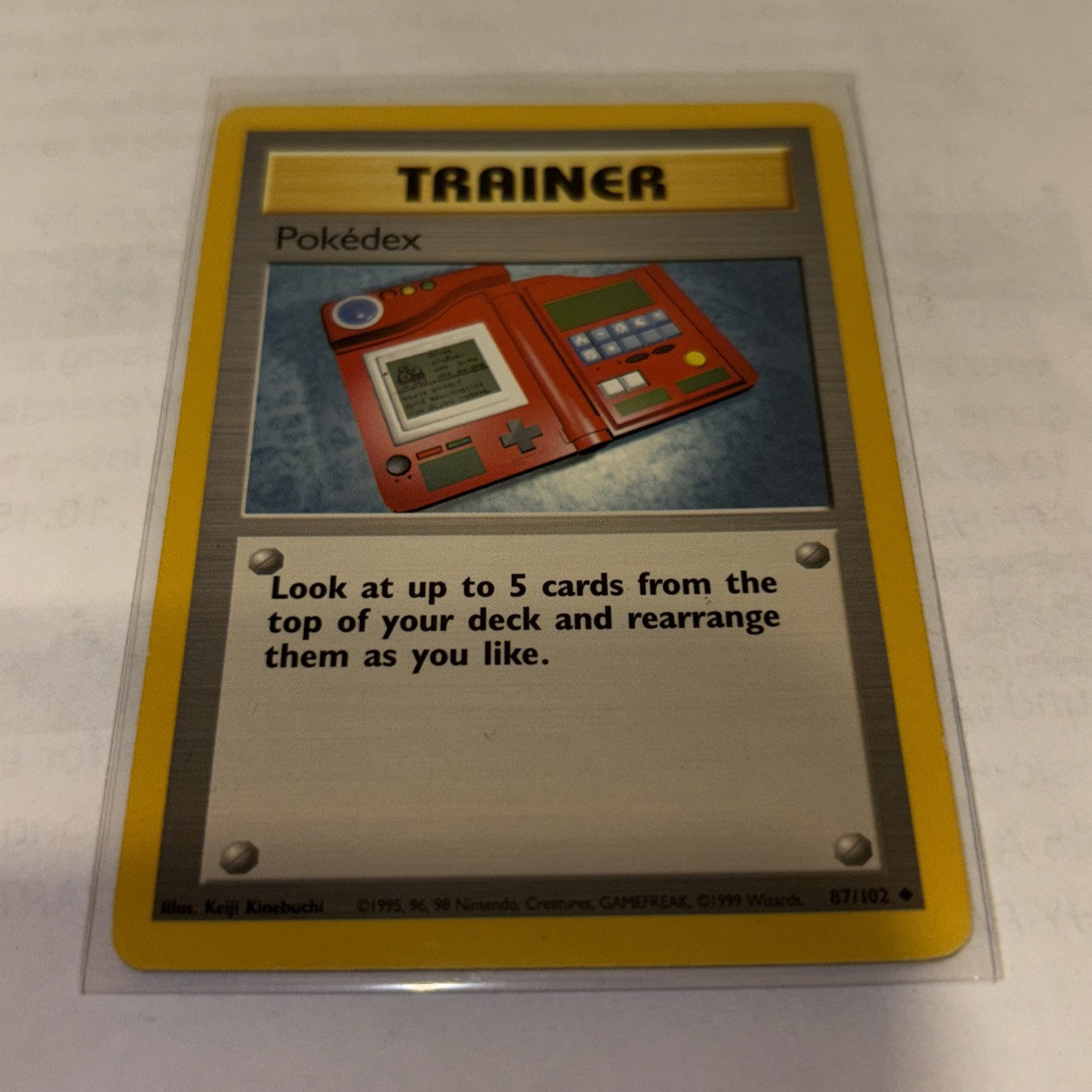 Pokemon Pokedex Trainer Card 87/102 Base Set Uncommon LP